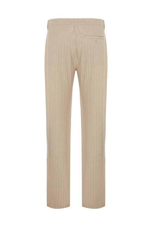  ÇİZGİLİ STRAIGHT FIT BAĞLAMALI PANTOLON