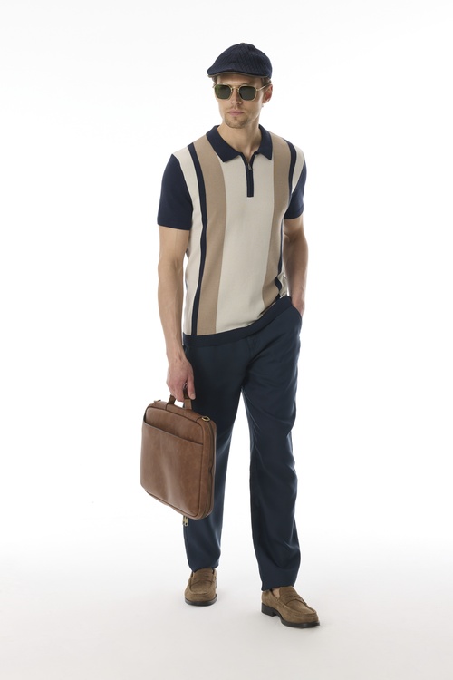  RENK BLOKLU POLO YAKA KISA KOLLU TRİKO KAZAK