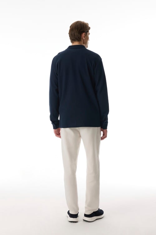 REGULAR FIT DOKULU UZUN KOLLU GÖMLEK