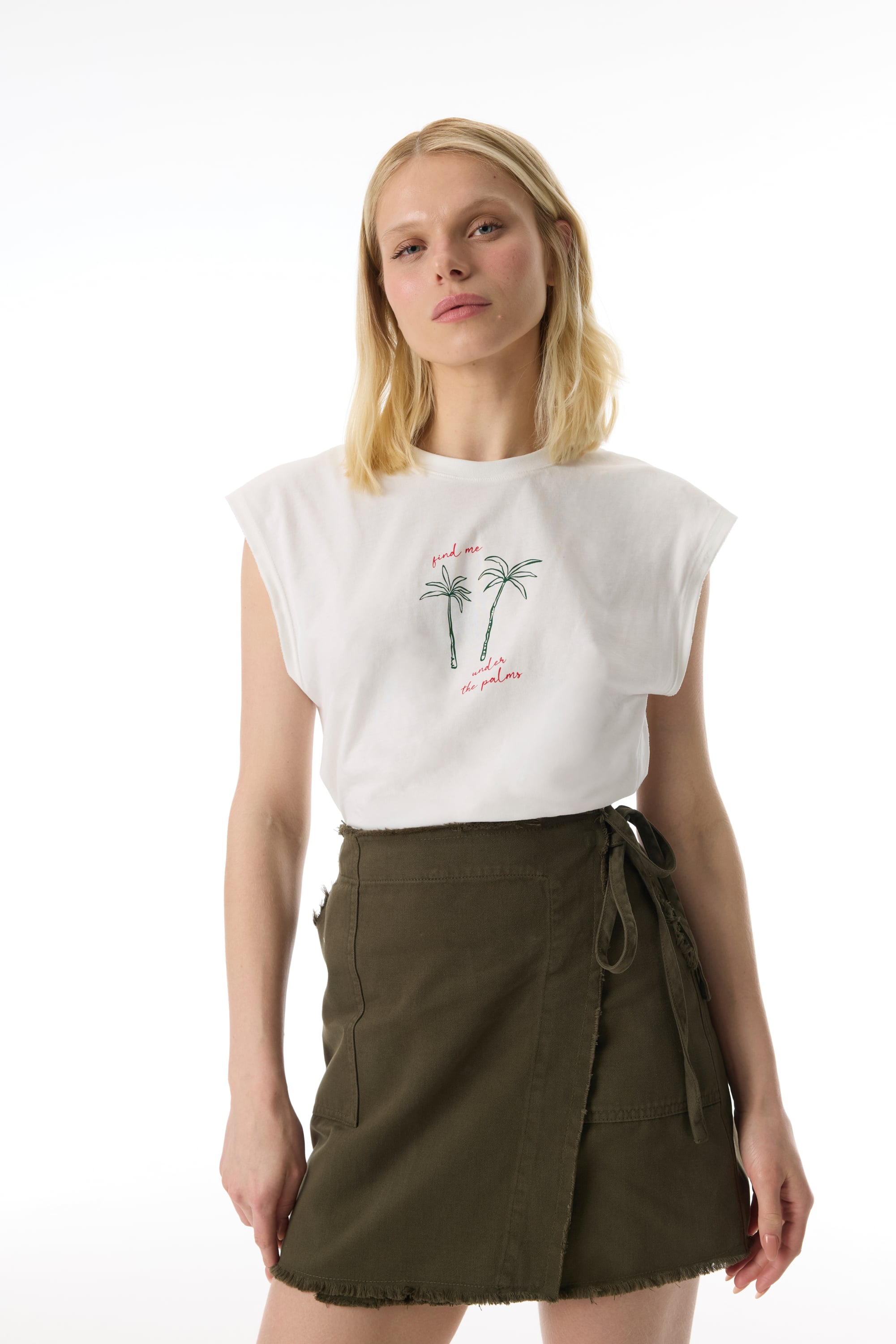 KRUVAZE BAĞLAMALI MİNİ ETEK