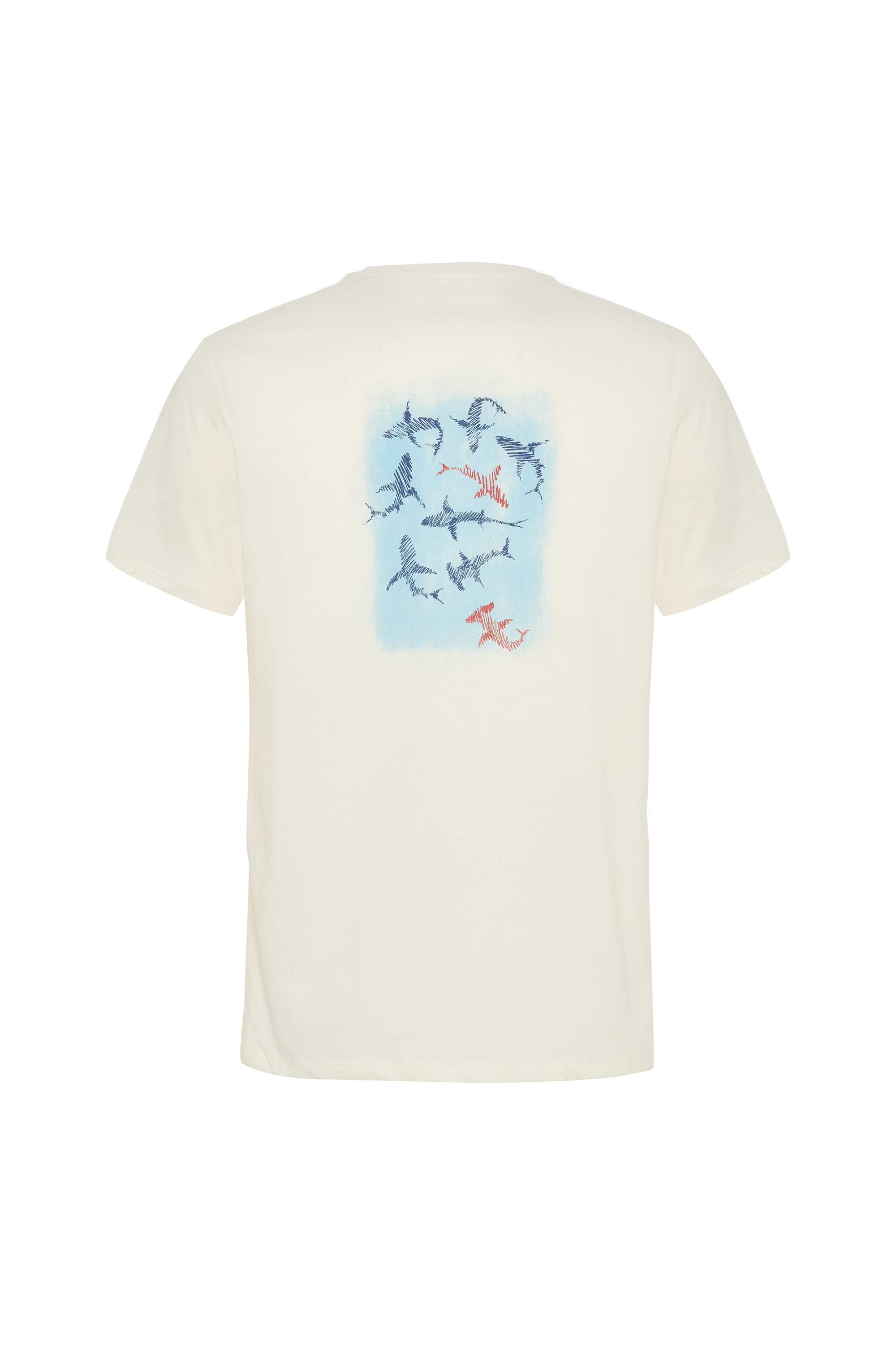 BASKILI COMFORT FIT BİSİKLET YAKA T-SHIRT