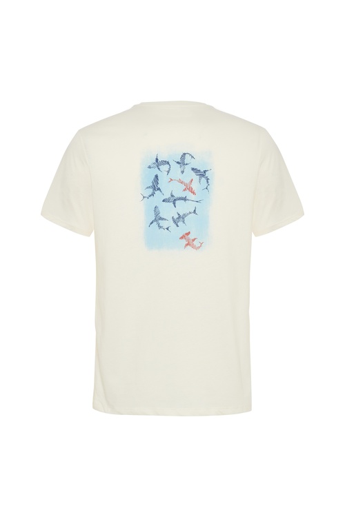  BASKILI COMFORT FIT BİSİKLET YAKA T-SHIRT