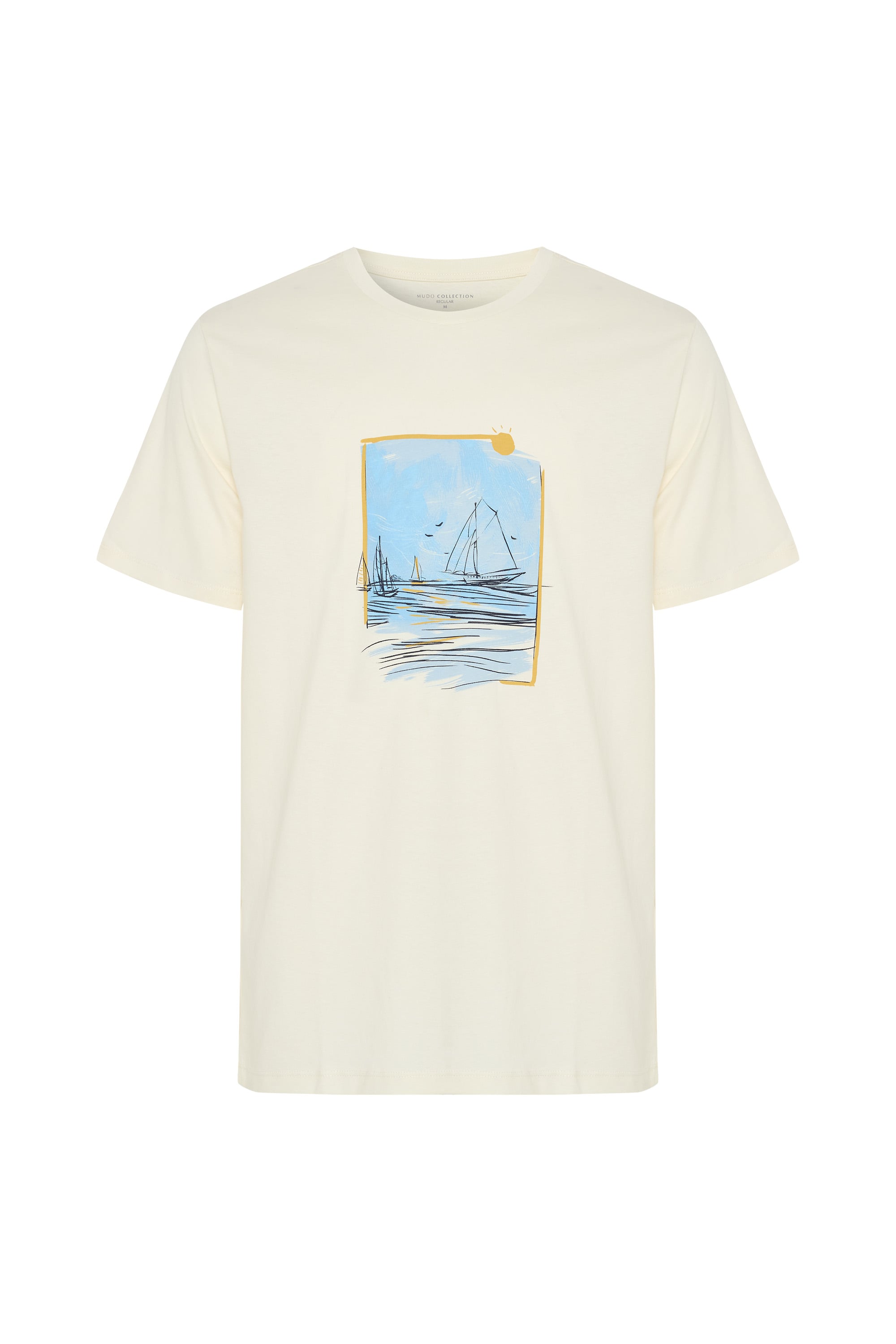 BASKILI REGULAR FIT BİSİKLET YAKA T-SHIRT