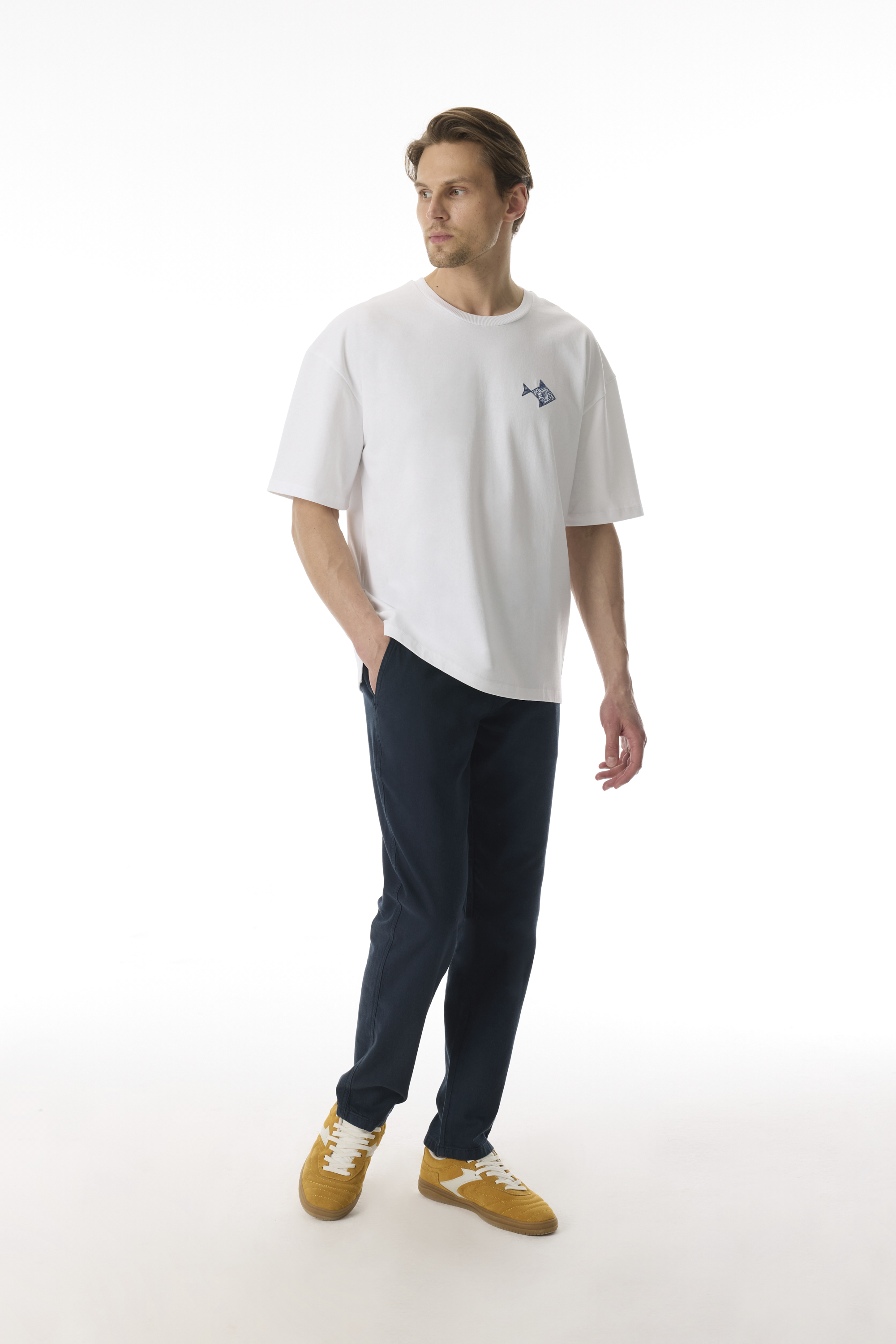 Erkek Yeşil Gri Straight Fit Beli Bağlamalı Pantolon