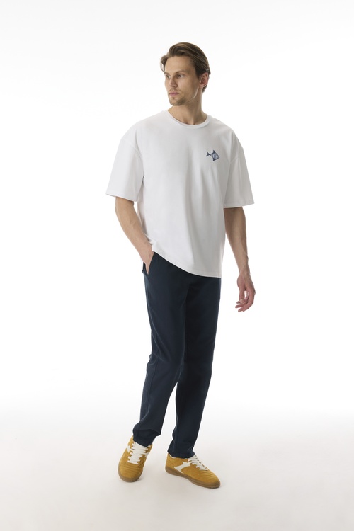 Erkek Yeşil Gri Straight Fit Beli Bağlamalı Pantolon