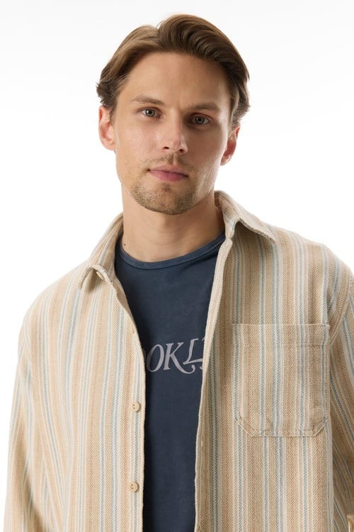  COMFORT FIT ÇİZGİLİ UZUN KOLLU GÖMLEK