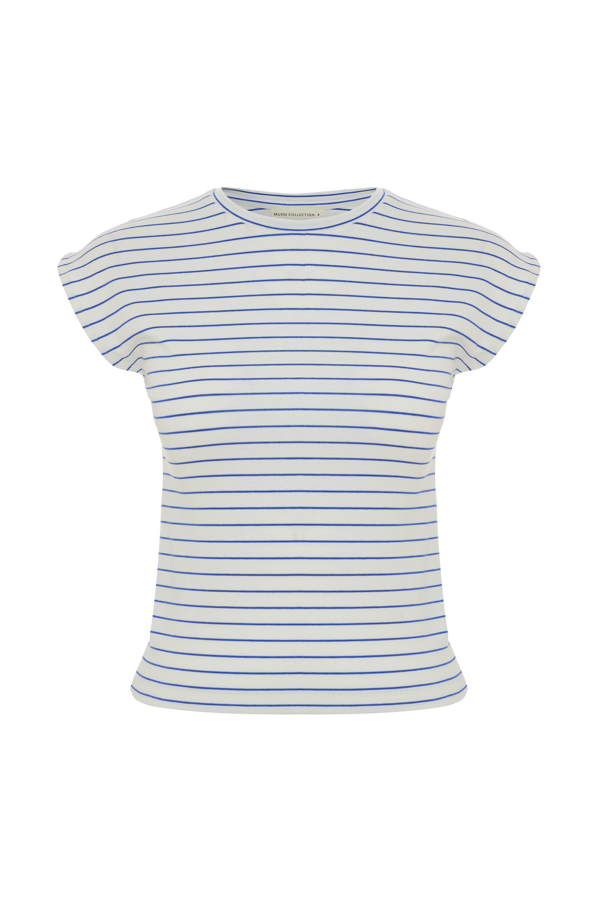 ÇİZGİLİ DÜŞÜK KOL BİSİKLET YAKA T-SHIRT