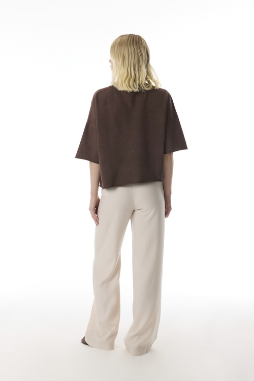  BİSİKLET YAKA CROP T-SHIRT