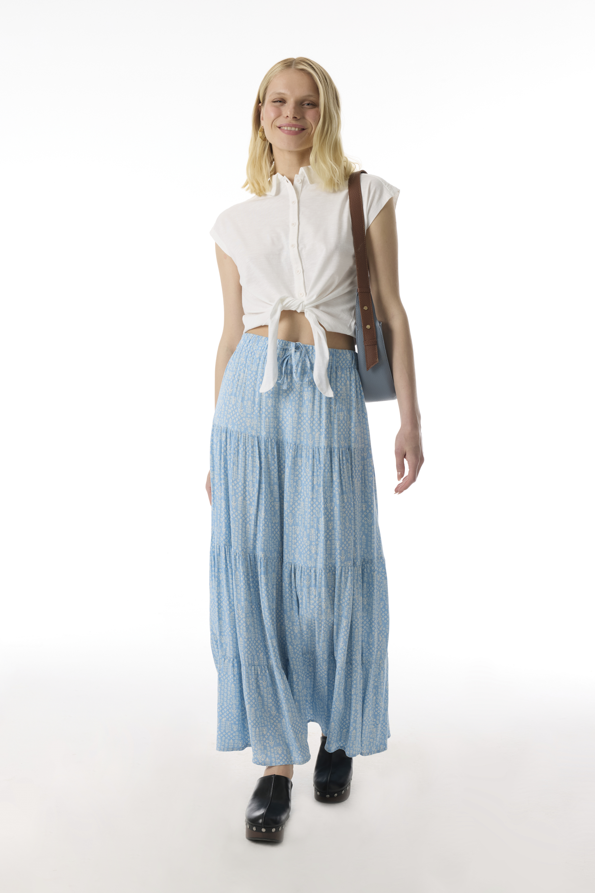 BASKILI KLOŞ UZUN ETEK