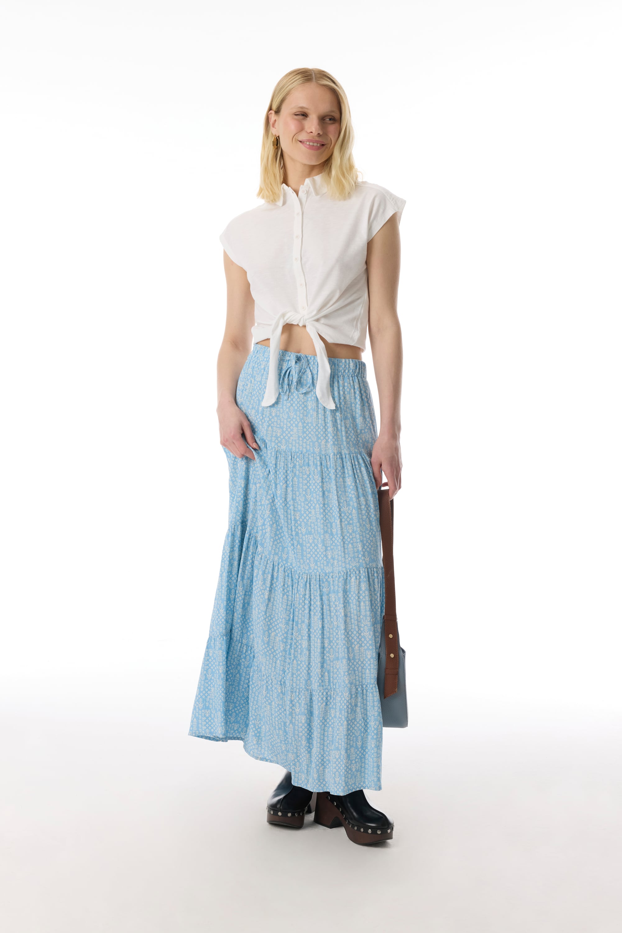 BASKILI KLOŞ UZUN ETEK