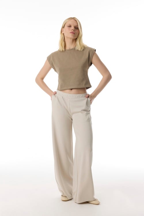  BİSİKLET YAKA CROP T-SHIRT