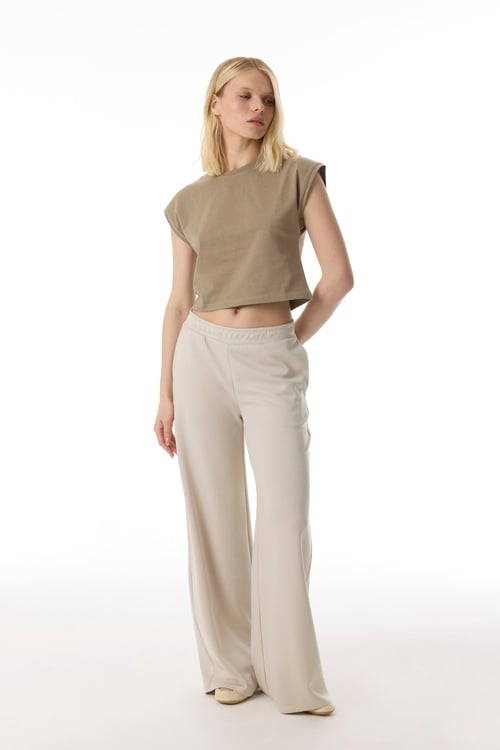  BİSİKLET YAKA CROP T-SHIRT