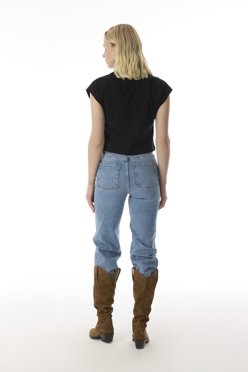  BİSİKLET YAKA CROP T-SHIRT