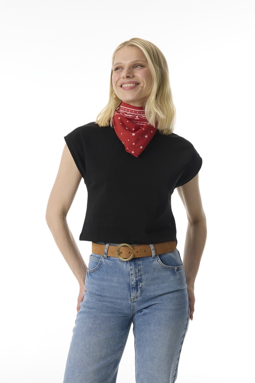  BİSİKLET YAKA CROP T-SHIRT