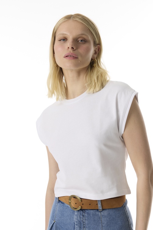  BİSİKLET YAKA CROP T-SHIRT