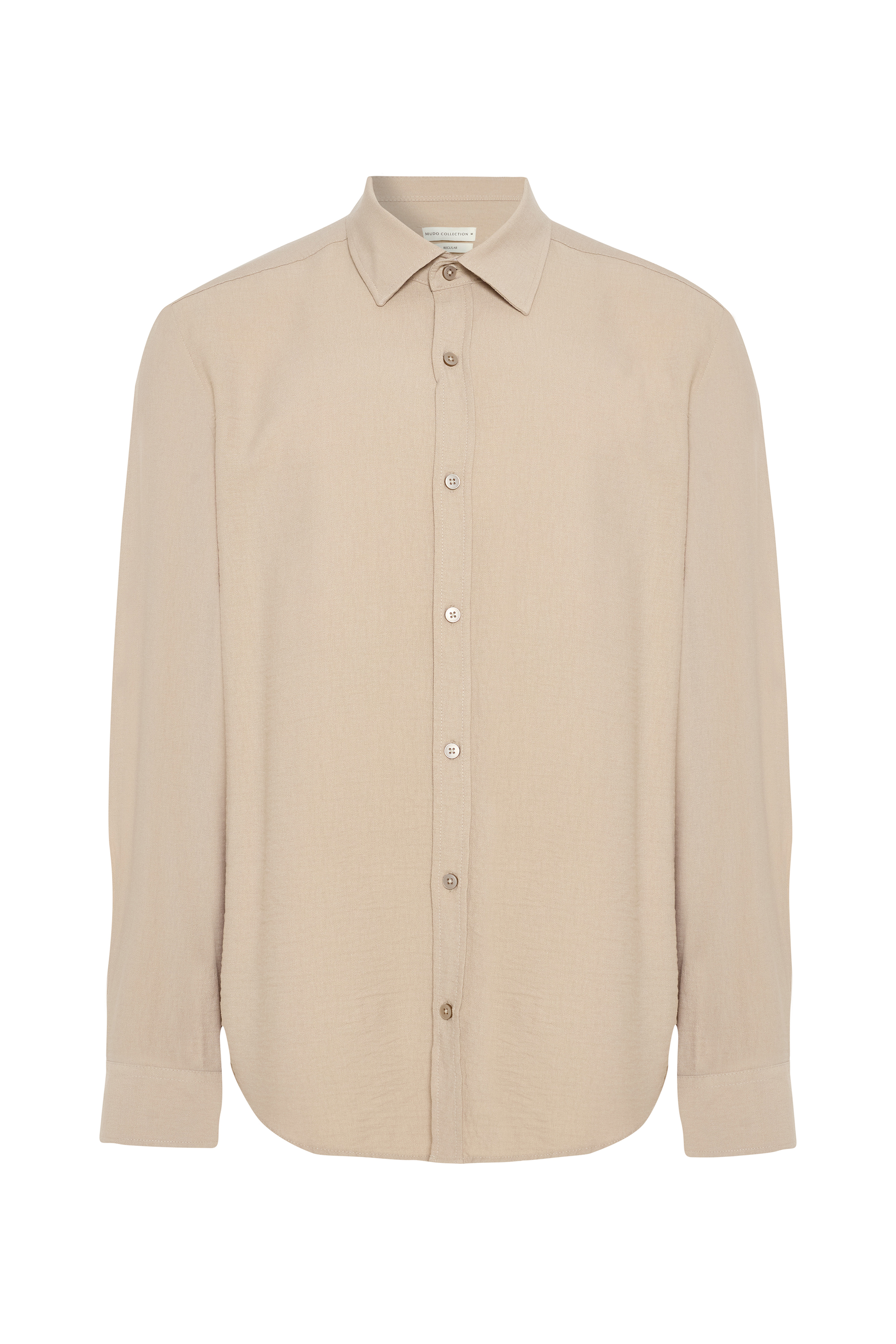 REGULAR FIT DOKULU UZUN KOLLU GÖMLEK