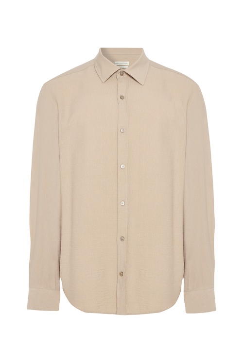  REGULAR FIT DOKULU UZUN KOLLU GÖMLEK