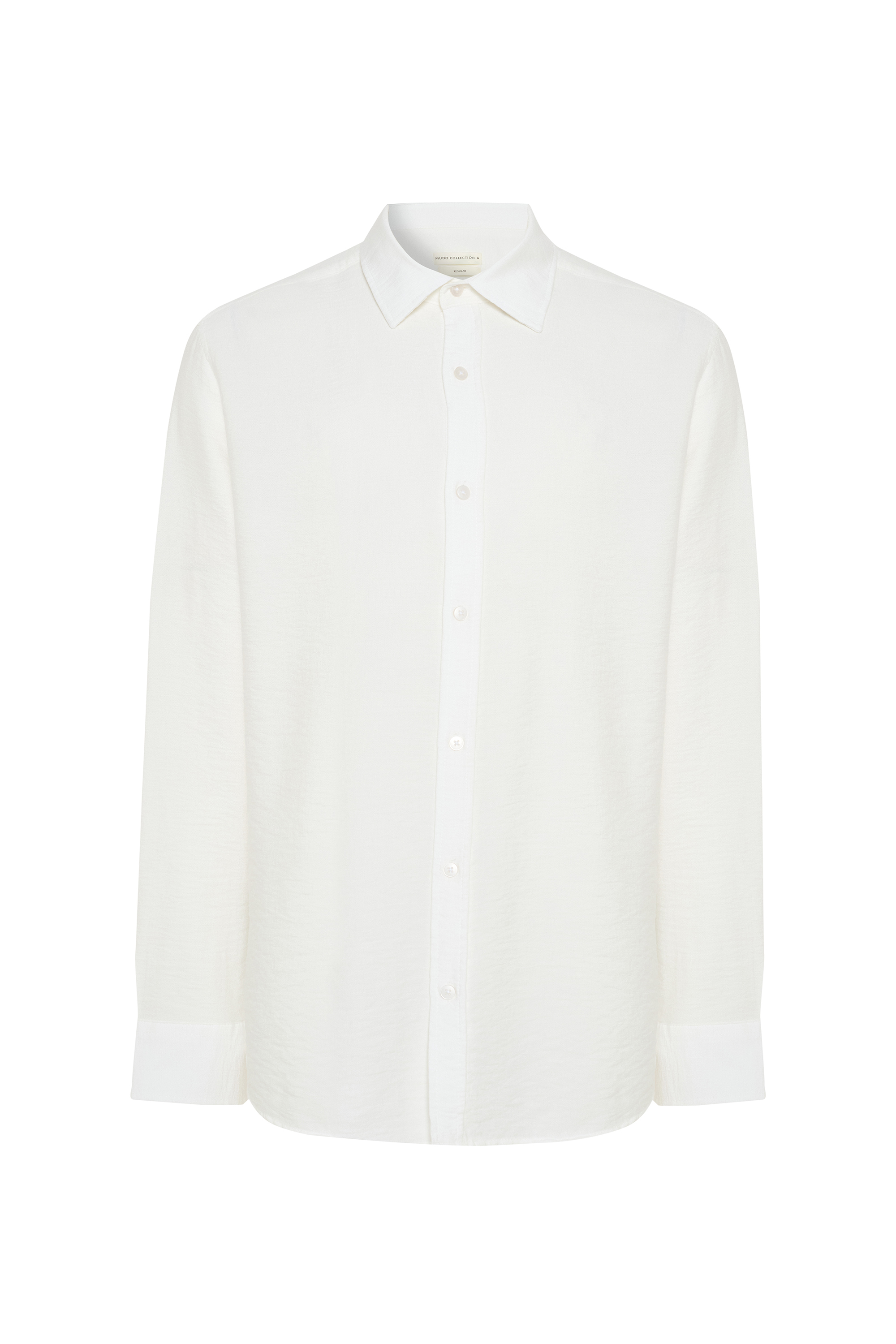 REGULAR FIT DOKULU UZUN KOLLU GÖMLEK