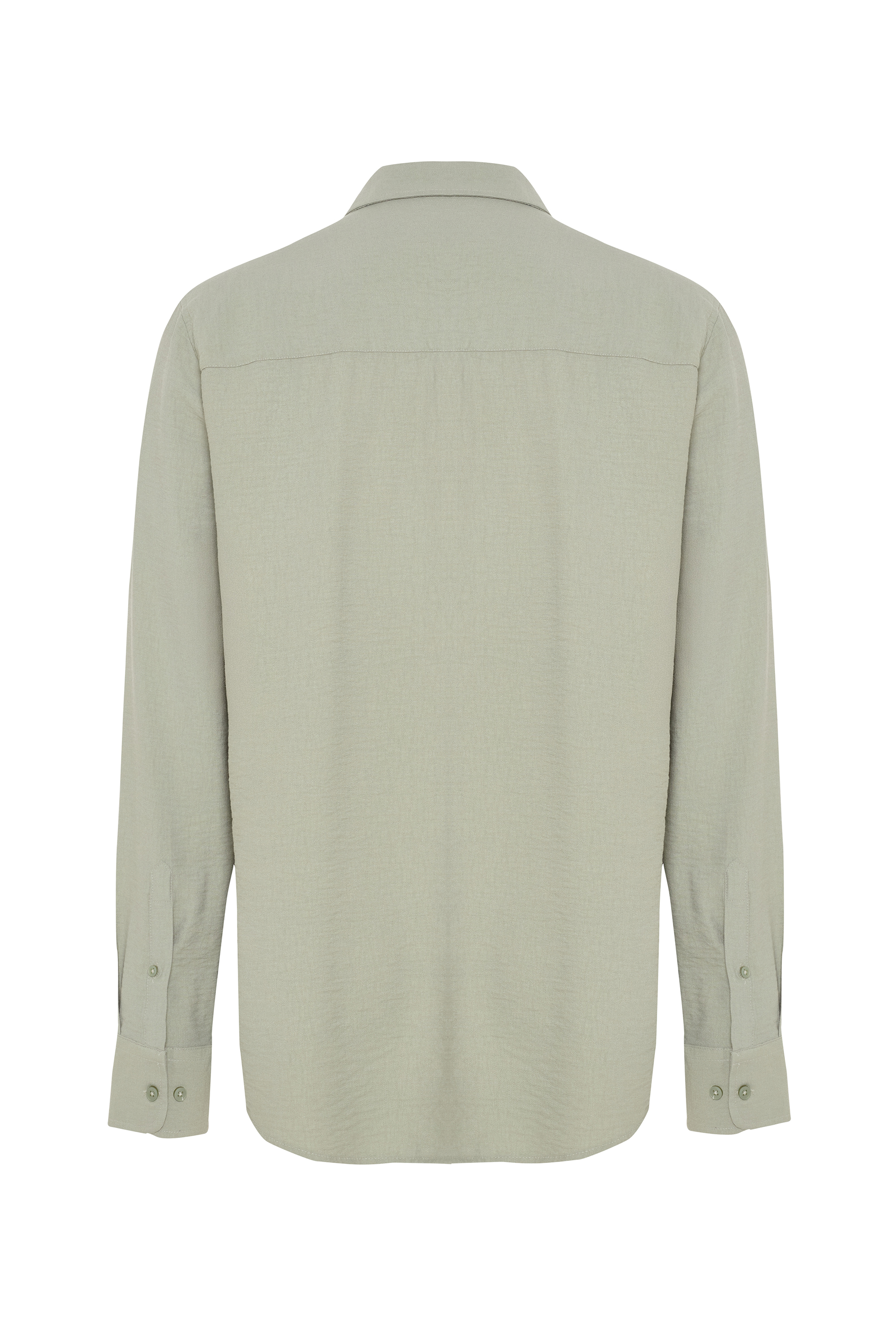 REGULAR FIT DOKULU UZUN KOLLU GÖMLEK