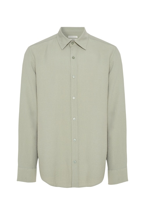  REGULAR FIT DOKULU UZUN KOLLU GÖMLEK