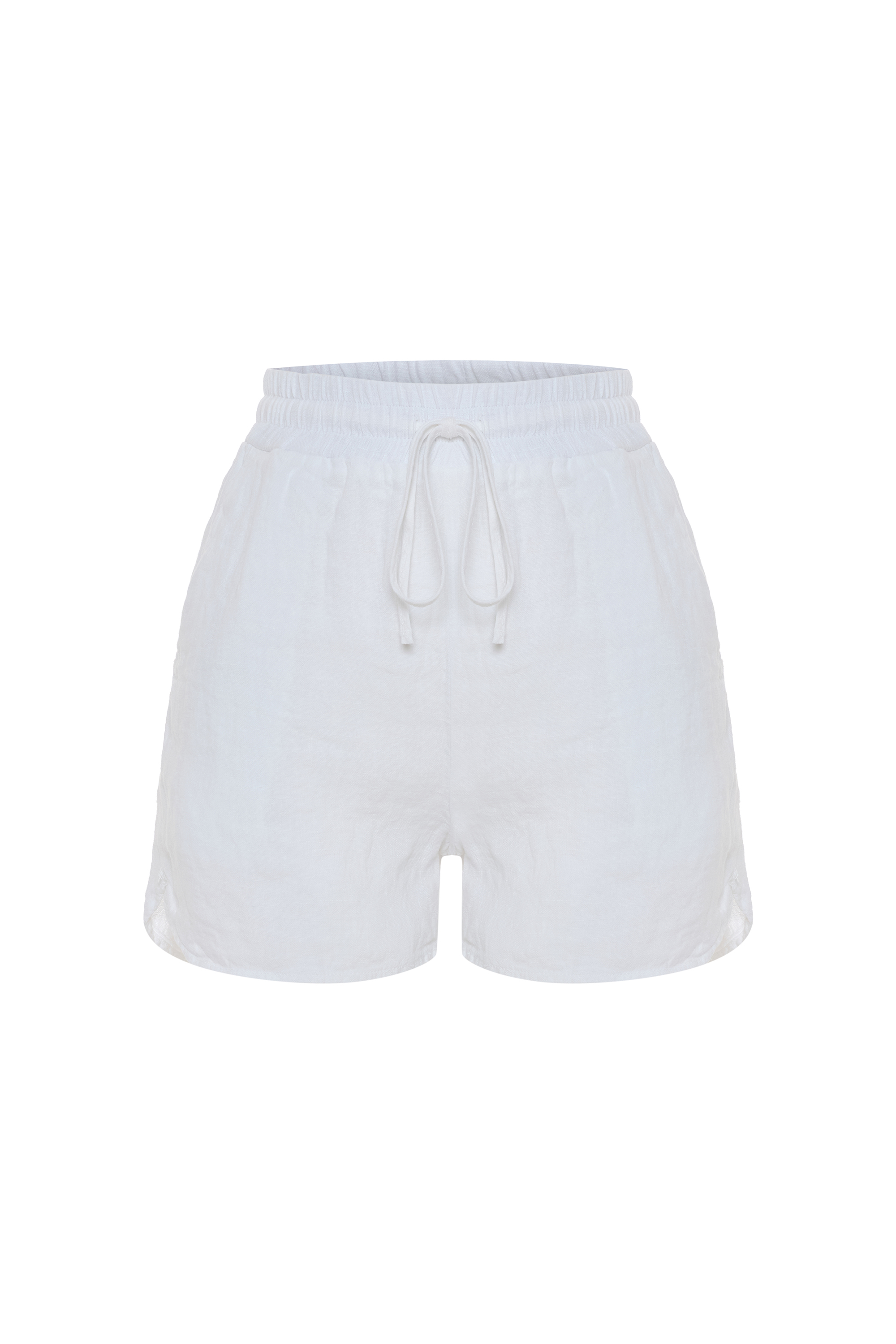 RELAX FIT BELİ LASTİKLİ KETEN ŞORT