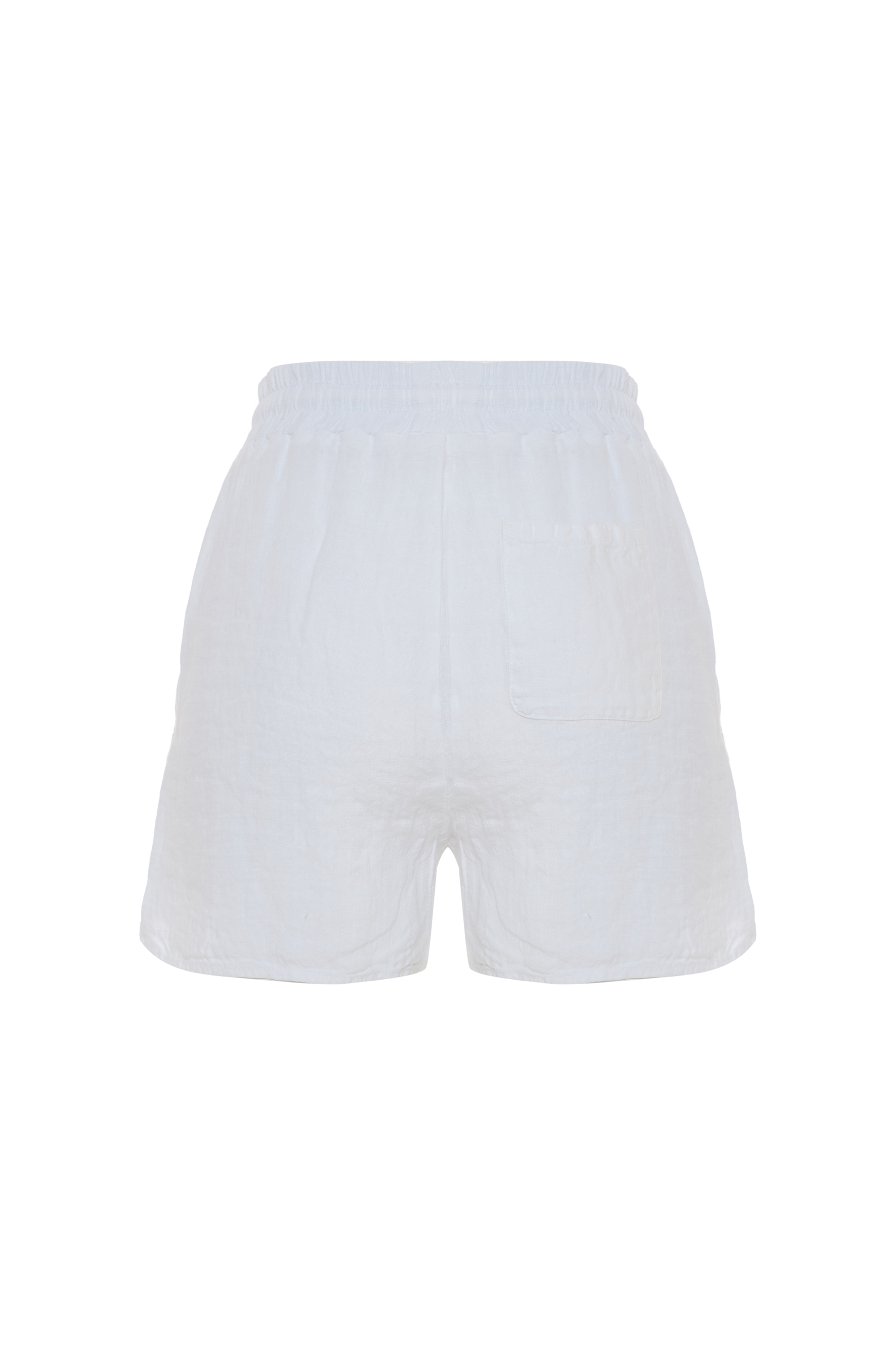 RELAX FIT BELİ LASTİKLİ KETEN ŞORT