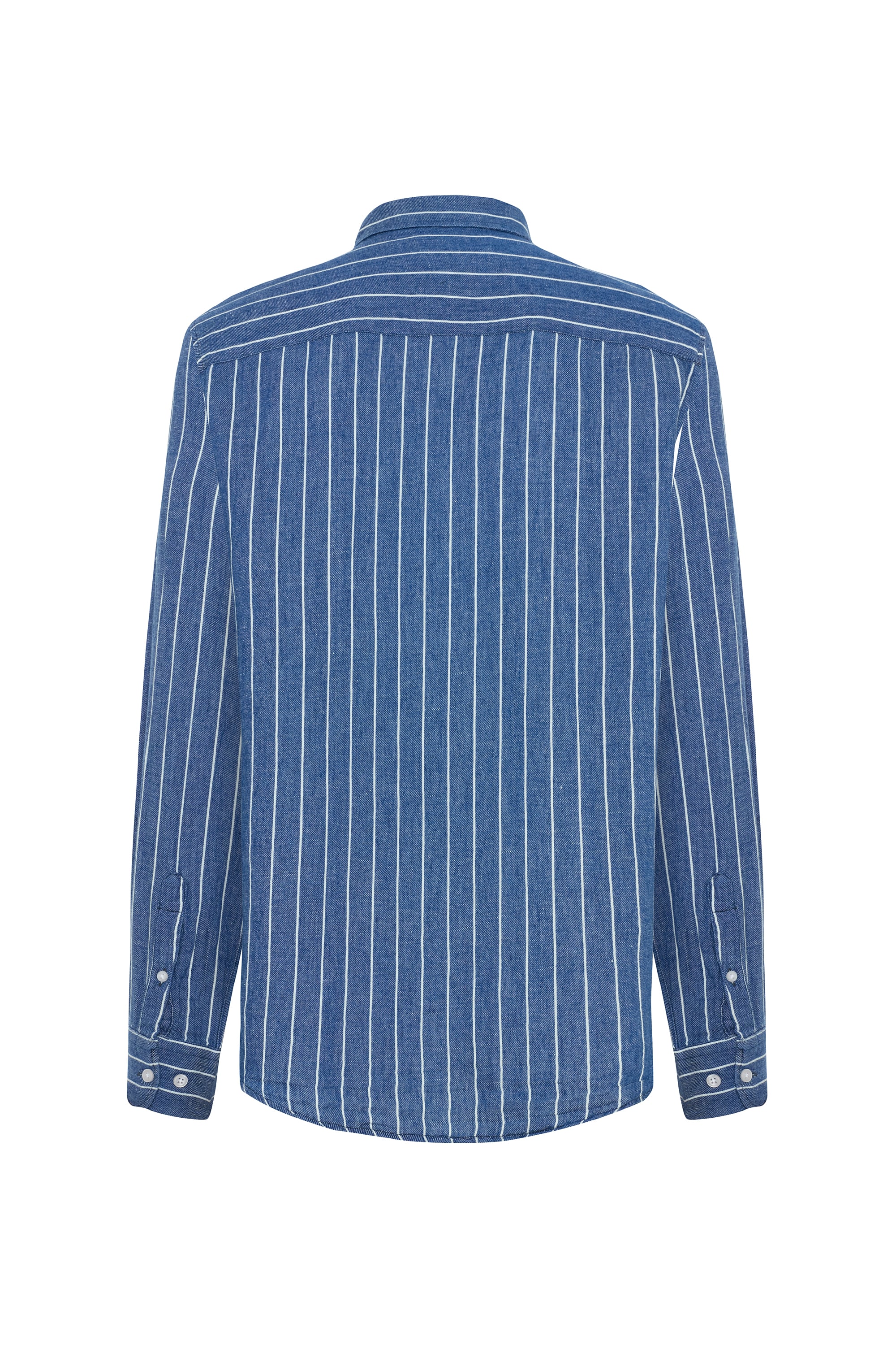 ÇİZGİLİ REGULAR FIT KETEN KARIŞIMLI GÖMLEK