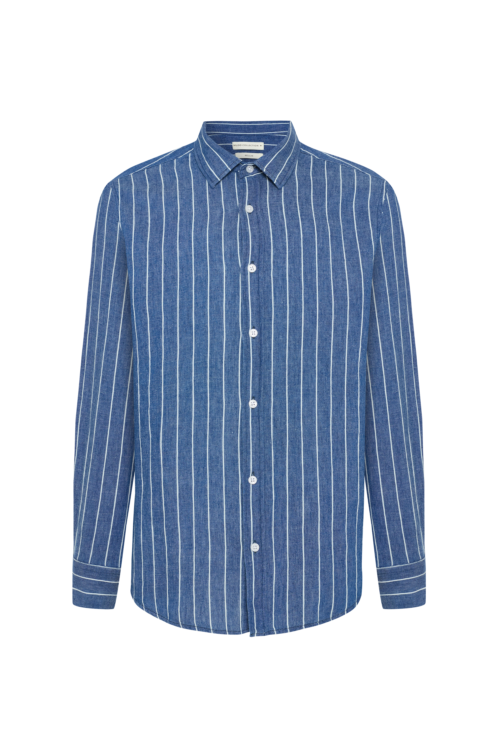 ÇİZGİLİ REGULAR FIT KETEN KARIŞIMLI GÖMLEK