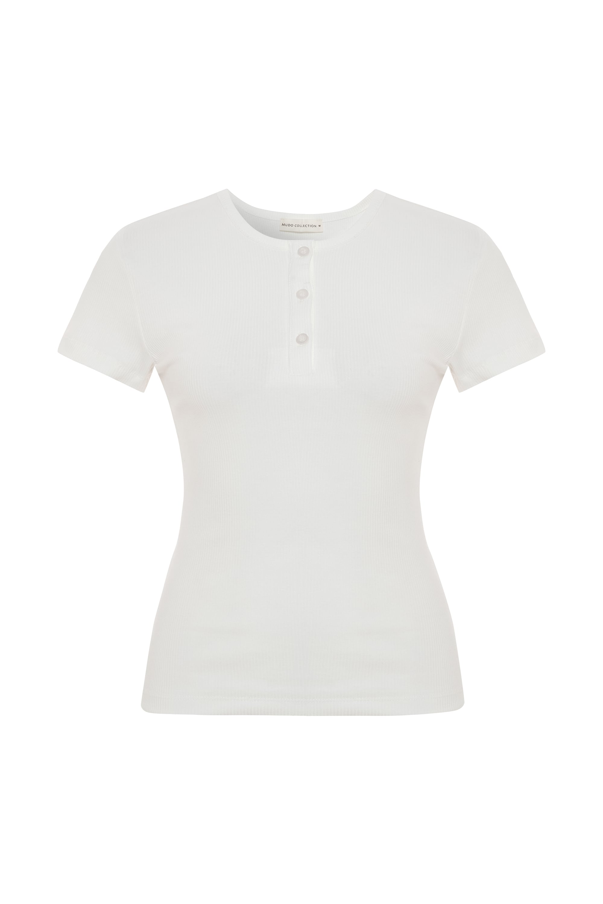 DÜĞMELİ HENLEY YAKA FITTED T-SHIRT