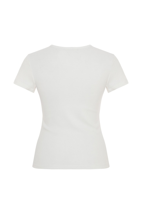  DÜĞMELİ HENLEY YAKA FITTED T-SHIRT