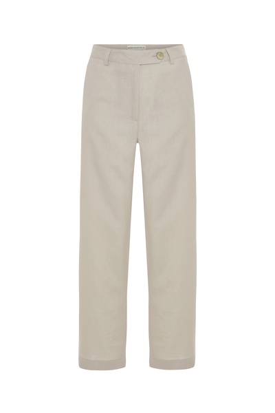 Mudo Straight Fit Keten Pantolon
