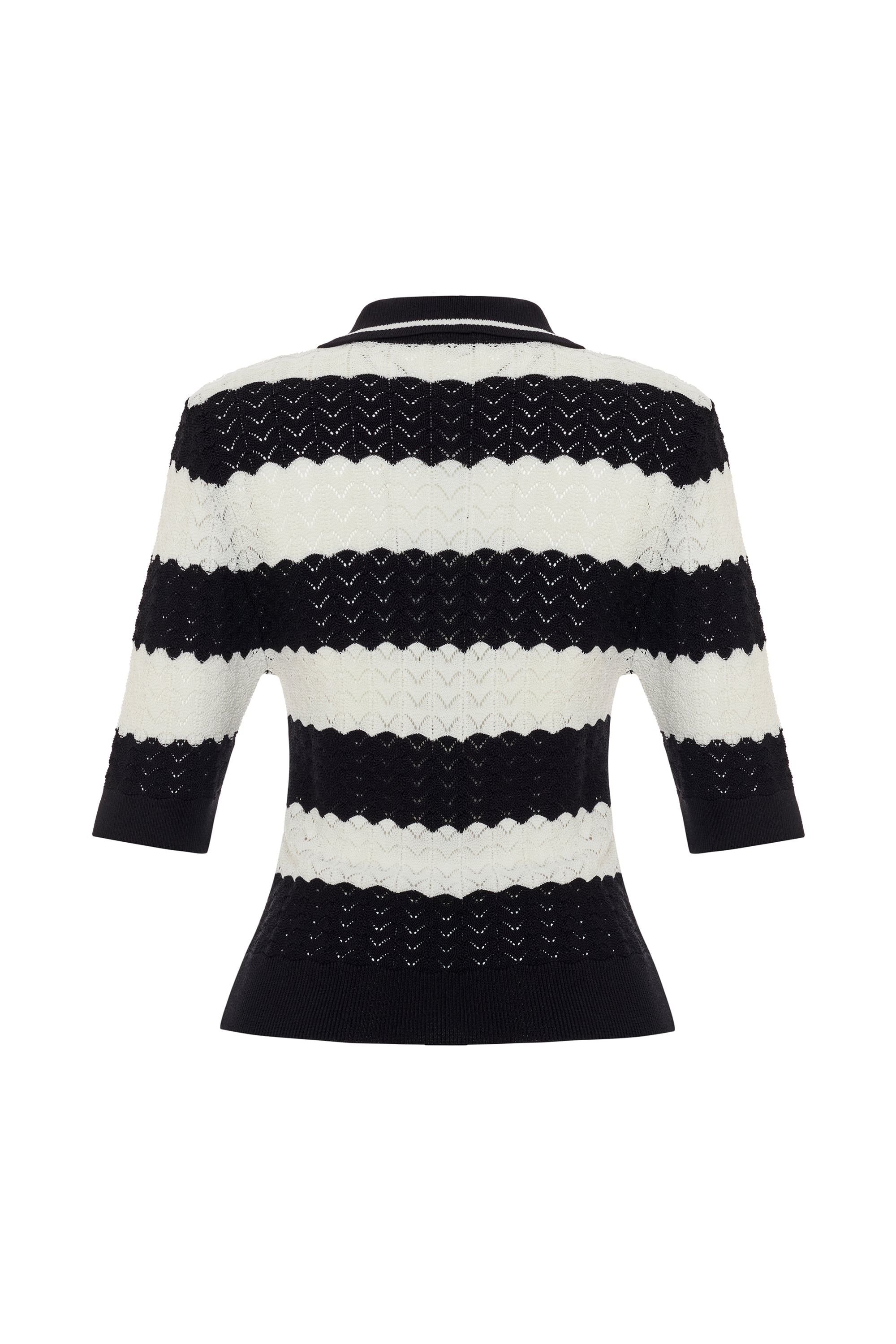 ÇİZGİLİ POLO YAKA KISA KOLLU TRİKO KAZAK