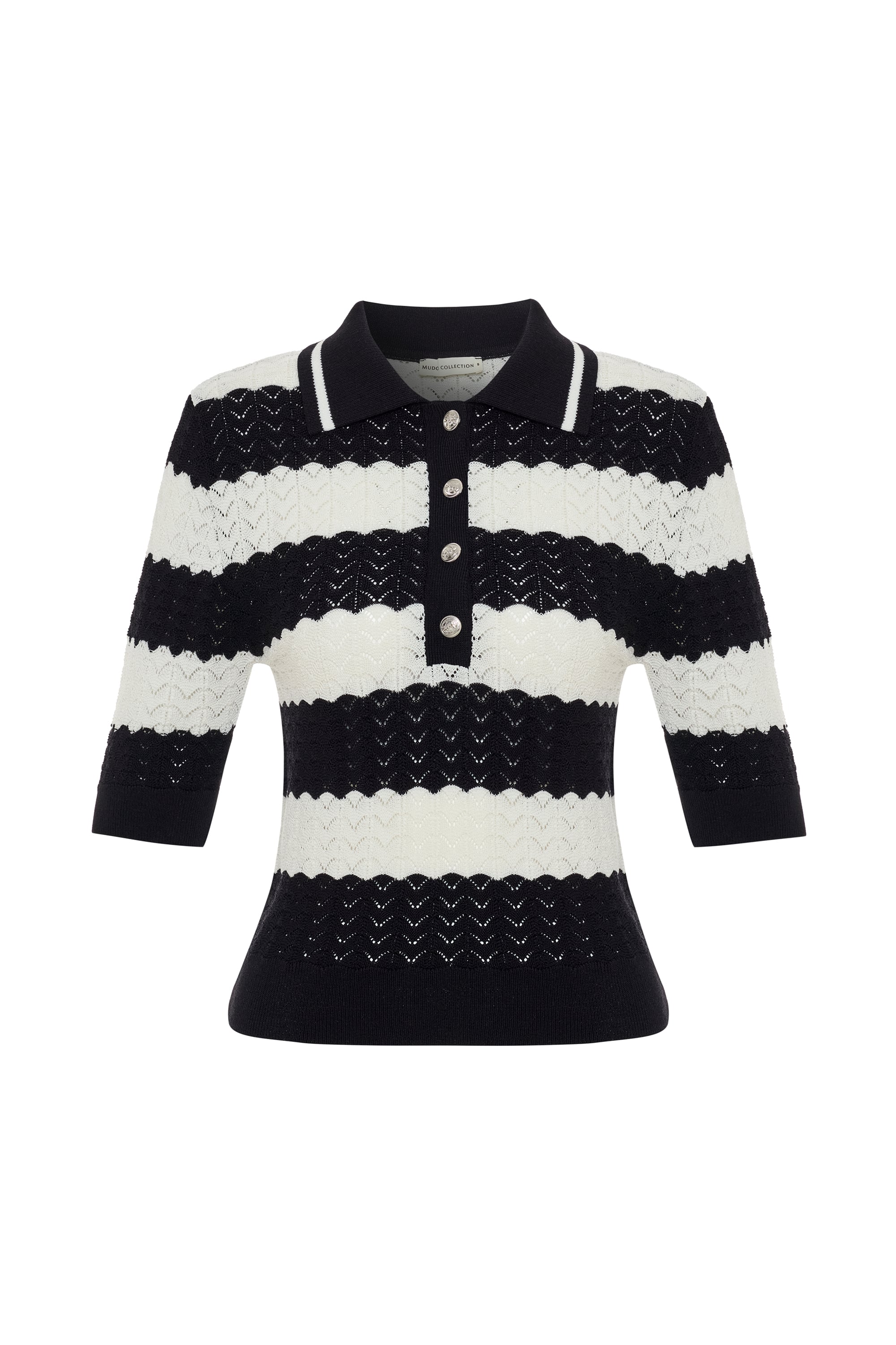 ÇİZGİLİ POLO YAKA KISA KOLLU TRİKO KAZAK