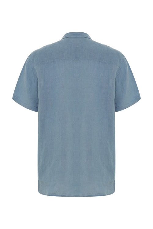  REGULAR FIT KISA KOLLU KETEN GÖMLEK