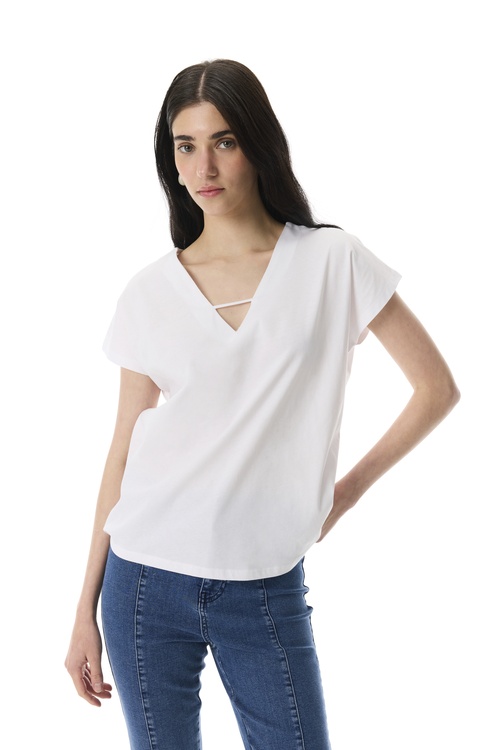  V YAKA LOOSE FIT KISA KOLLU T-SHIRT
