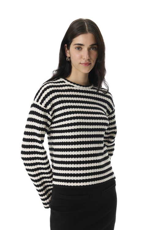  ÇİZGİLİ BİSİKLET YAKA KAZAK