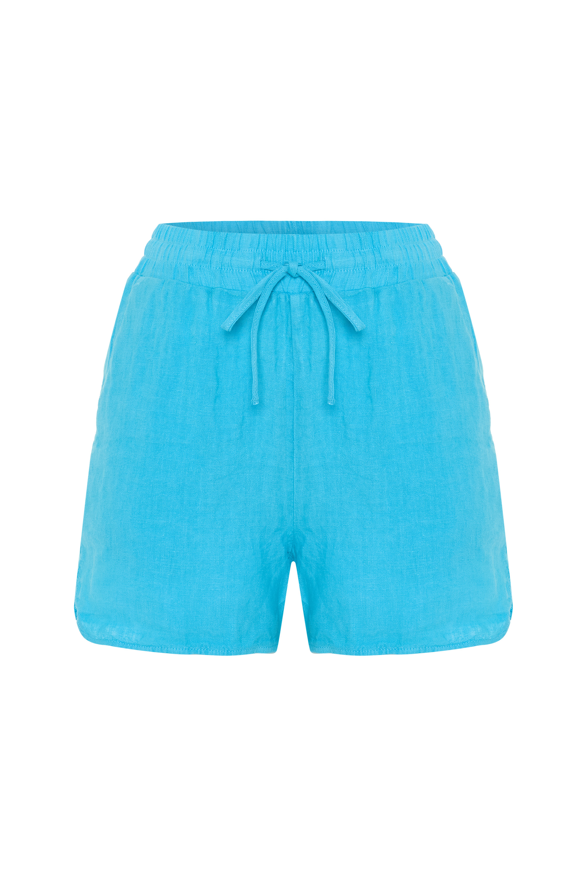 RELAX FIT BELİ LASTİKLİ KETEN ŞORT