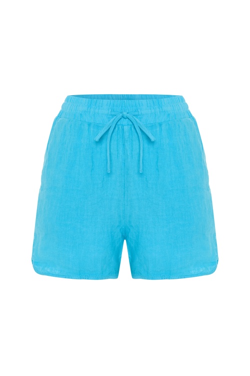  RELAX FIT BELİ LASTİKLİ KETEN ŞORT