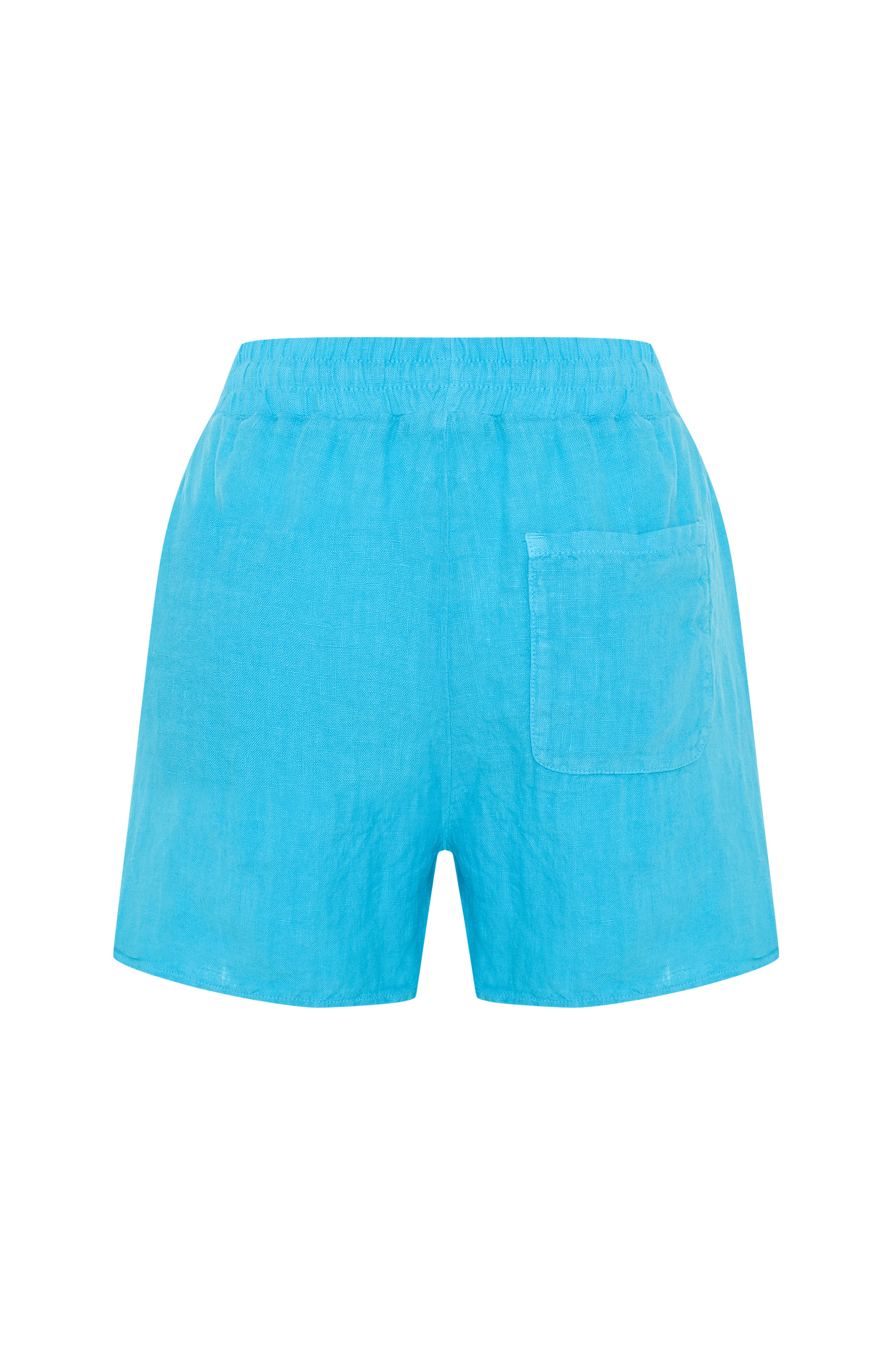 RELAX FIT BELİ LASTİKLİ KETEN ŞORT