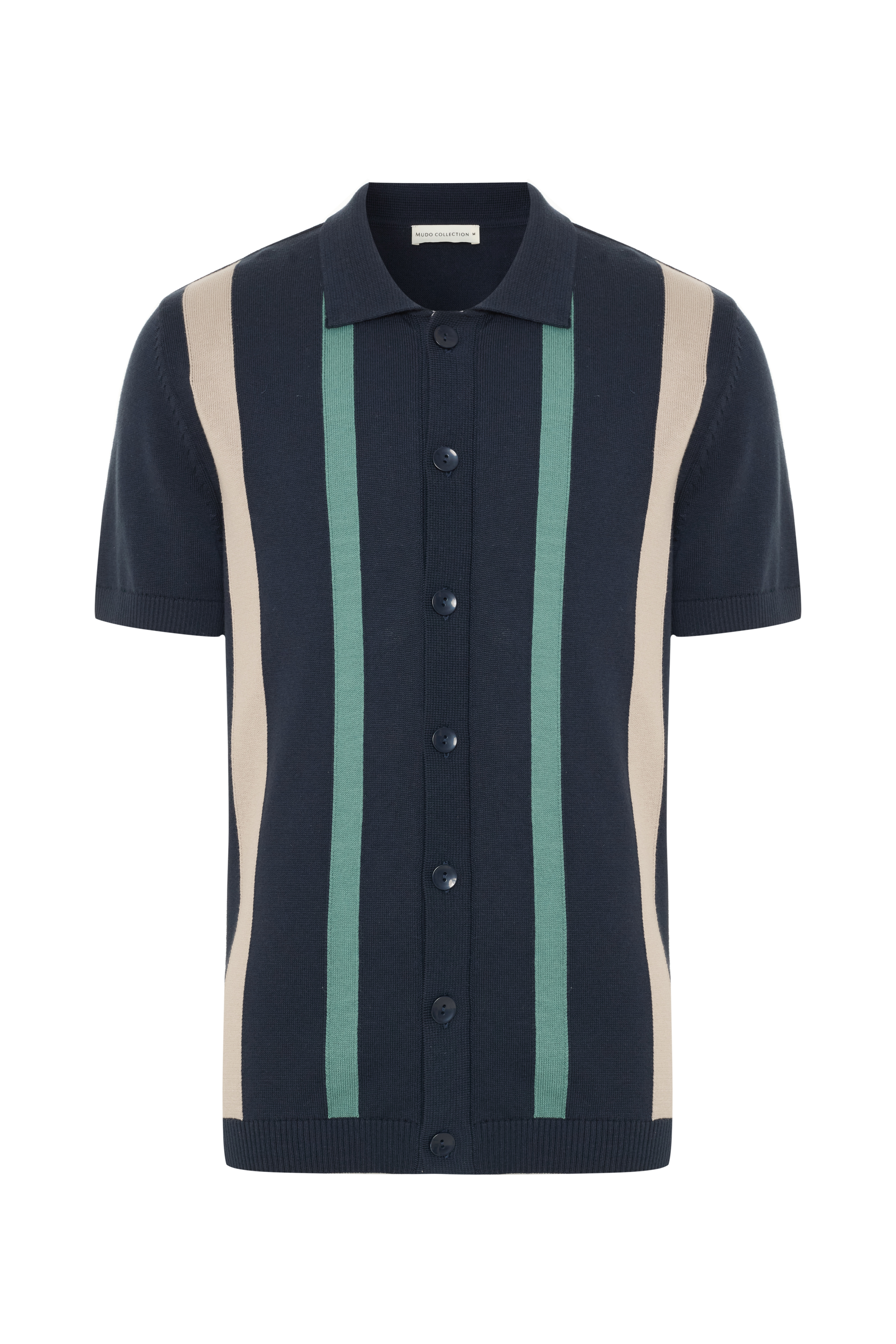 ÇİZGİLİ REGULAR FIT KISA KOLLU TRİKO GÖMLEK