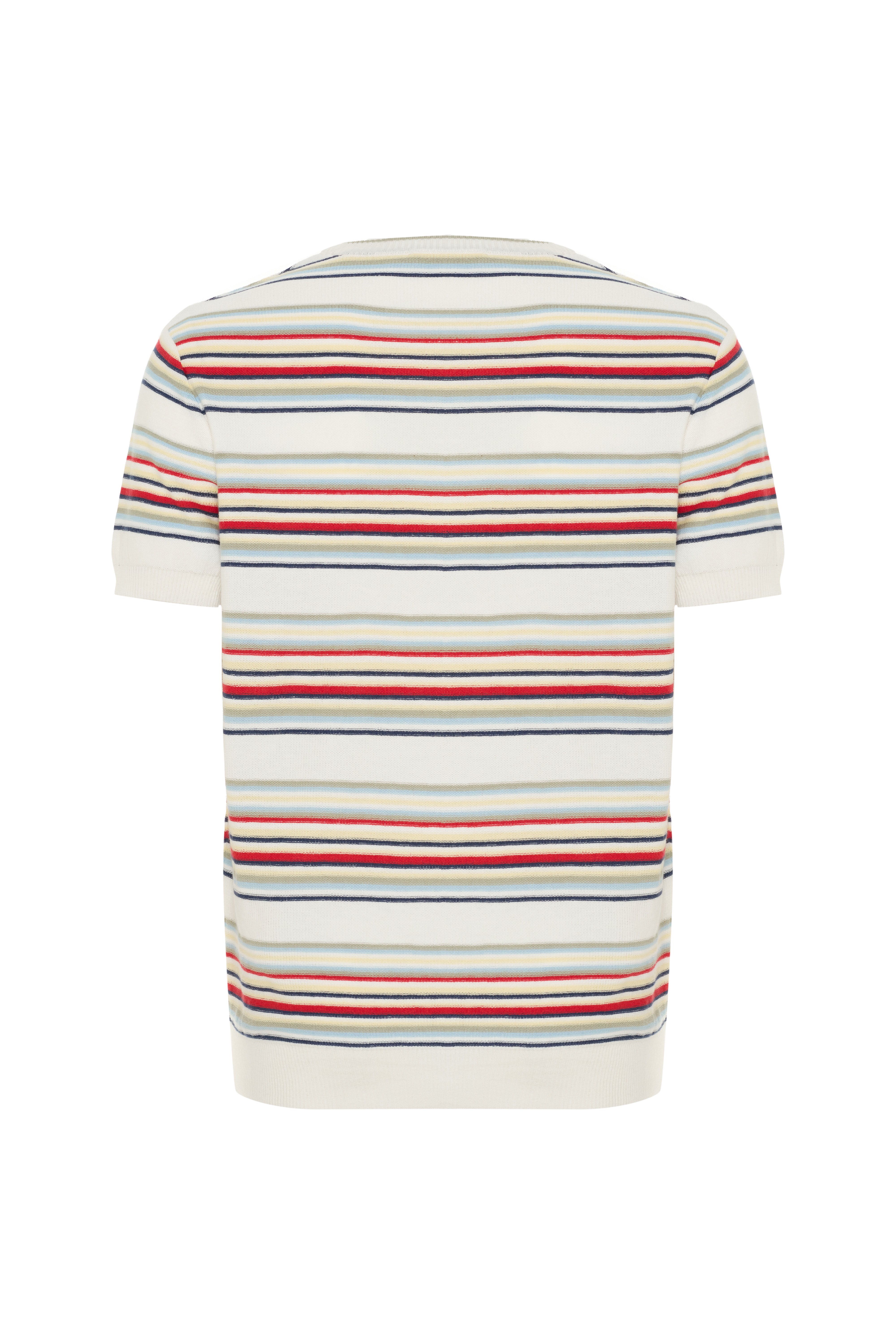 ÇİZGİLİ BİSİKLET YAKA KISA KOLLU TRİKO KAZAK