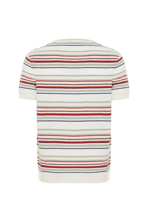  ÇİZGİLİ BİSİKLET YAKA KISA KOLLU TRİKO KAZAK