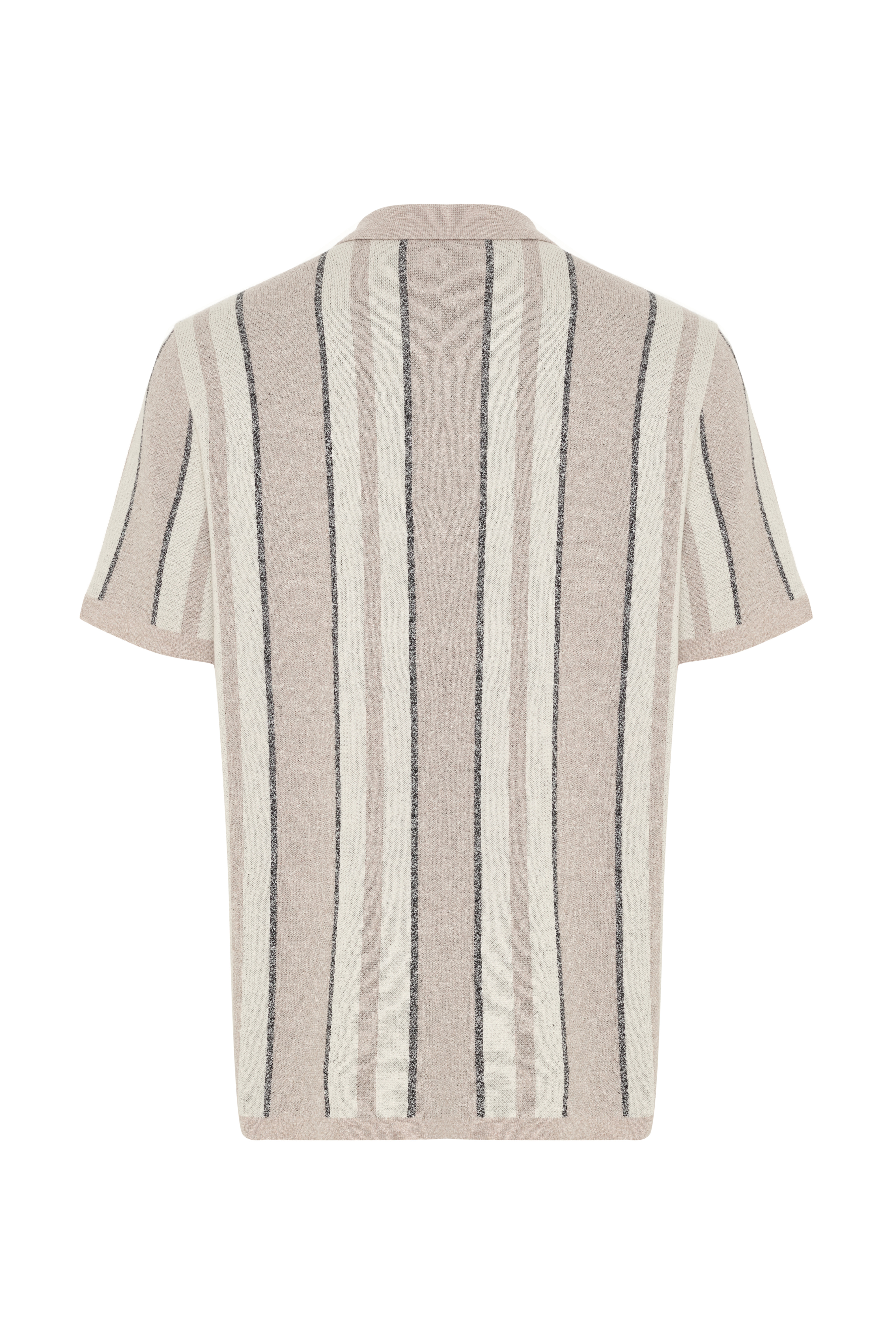 ÇİZGİLİ POLO YAKA KISA KOLLU TRİKO HIRKA