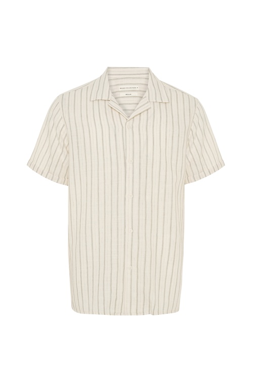 ÇİZGİLİ REGULAR FIT RESORT YAKA KISA KOLLU GÖMLEK