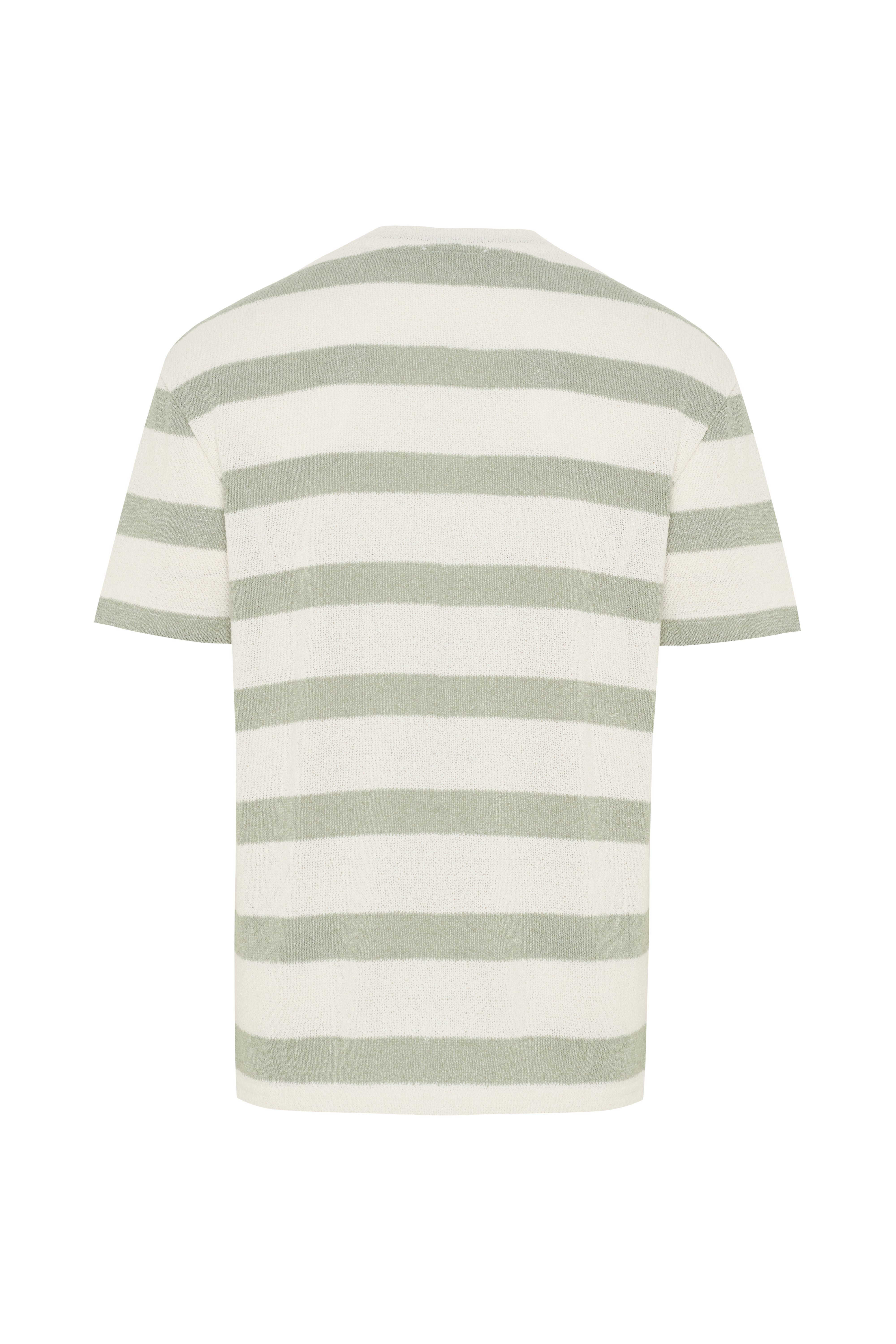 LOOSE FIT ÇİZGİLİ BİSİKLET YAKA ÖRME T-SHIRT