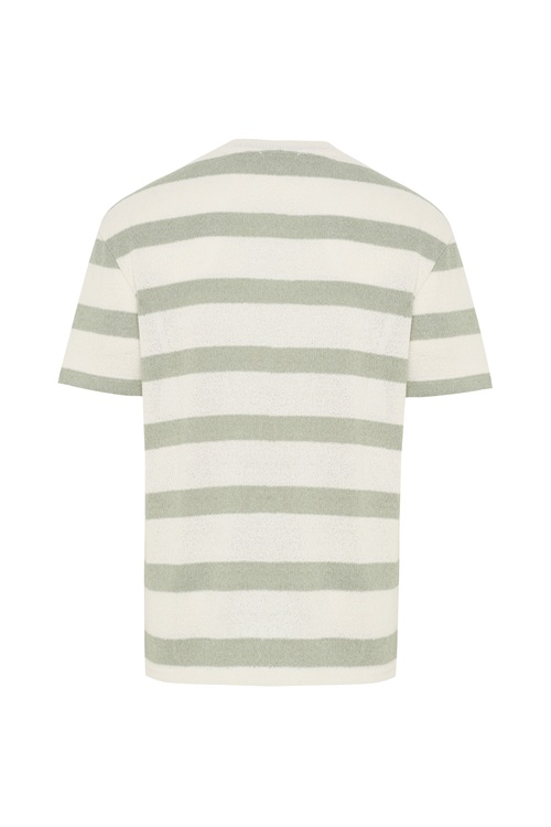  LOOSE FIT ÇİZGİLİ BİSİKLET YAKA ÖRME T-SHIRT