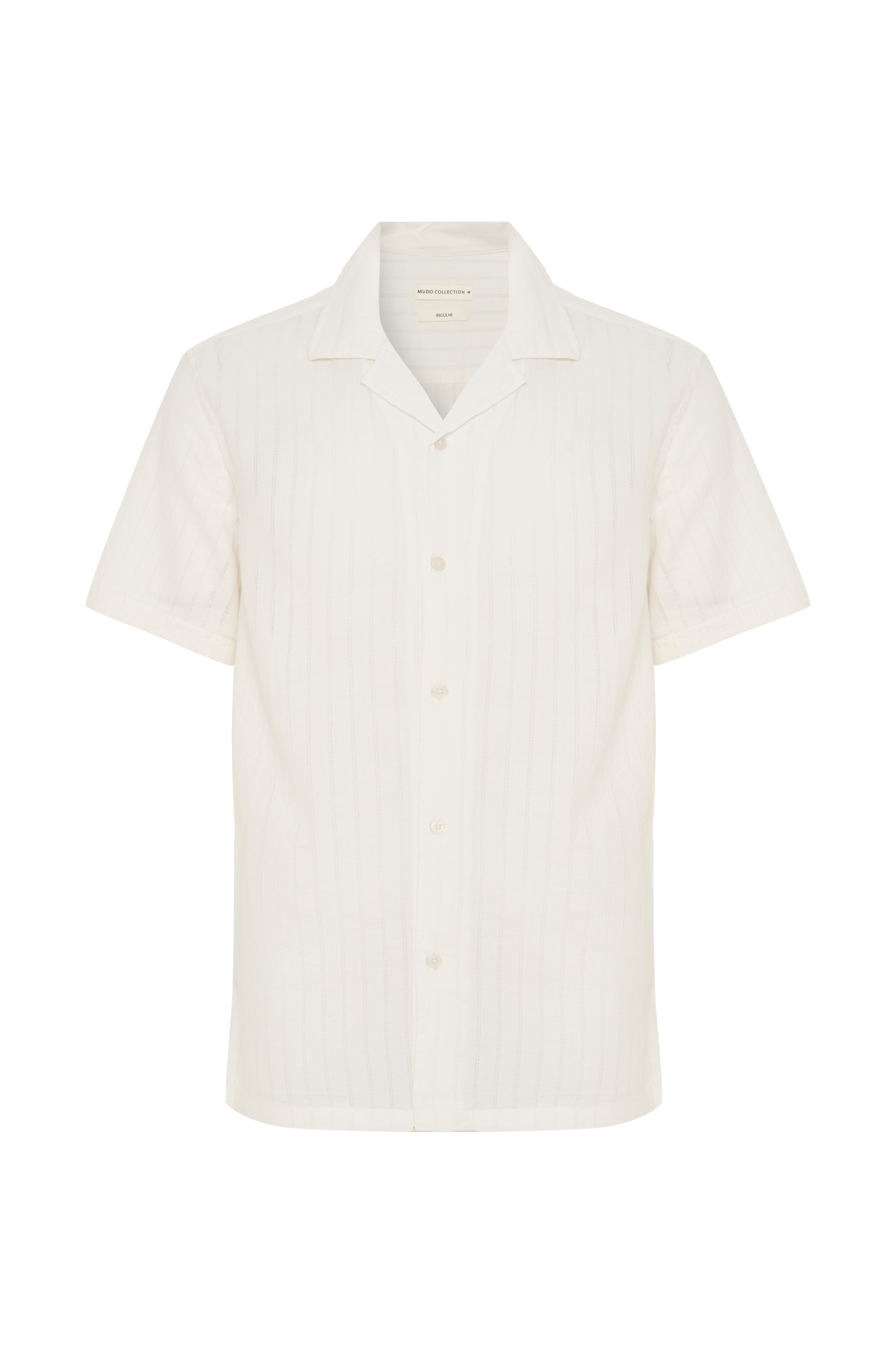 ÇİZGİLİ REGULAR FIT RESORT YAKA KISA KOLLU GÖMLEK