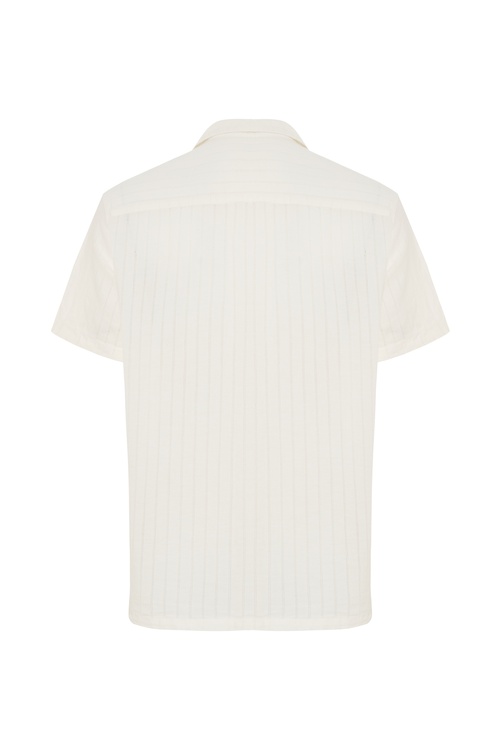  ÇİZGİLİ REGULAR FIT RESORT YAKA KISA KOLLU GÖMLEK