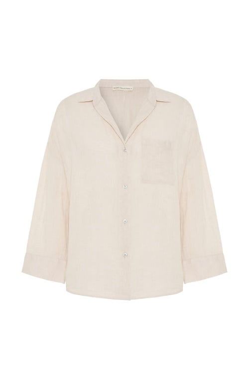  OVERSIZE KETEN GÖMLEK