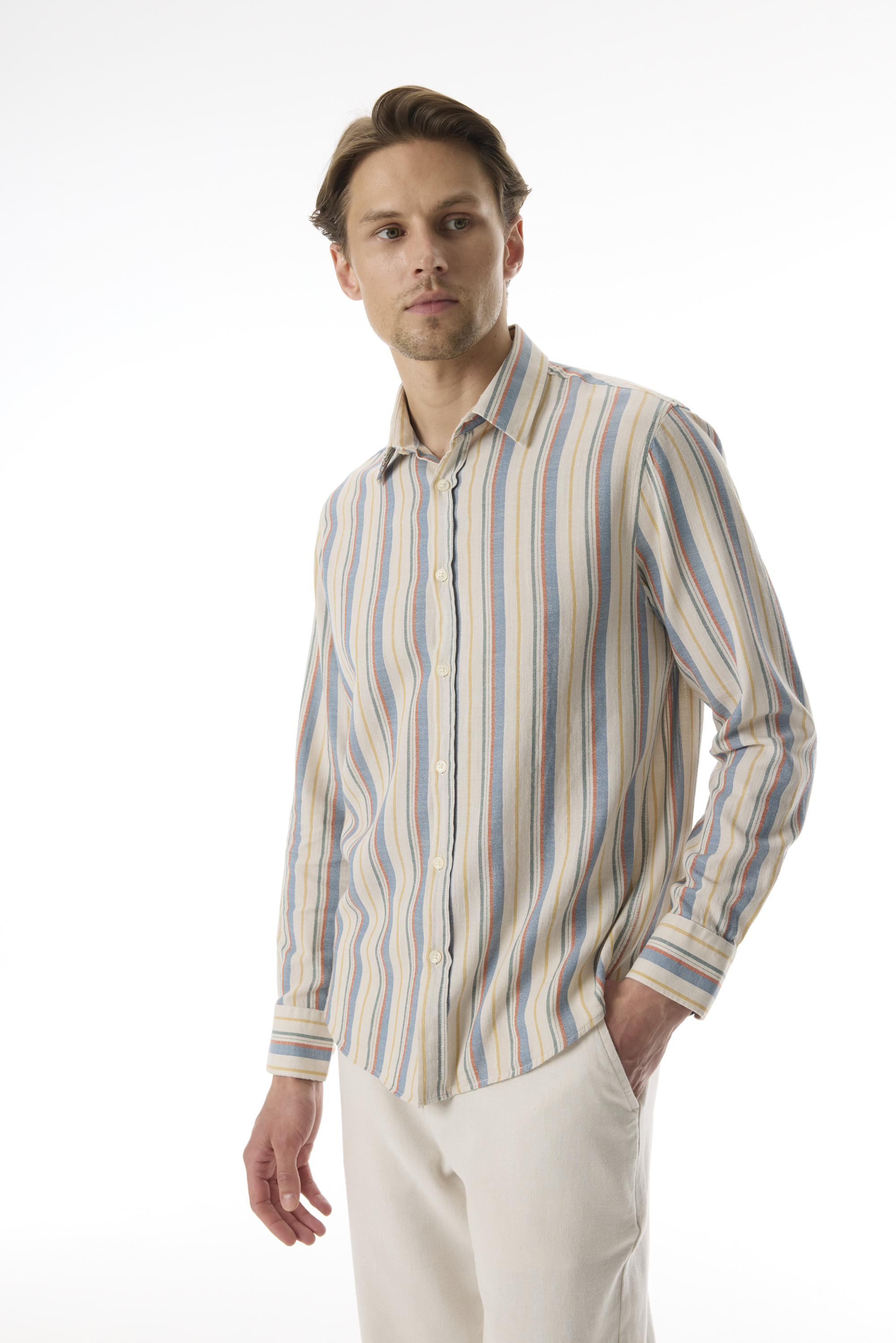 ÇİZGİLİ REGULAR FIT UZUN KOLLU GÖMLEK